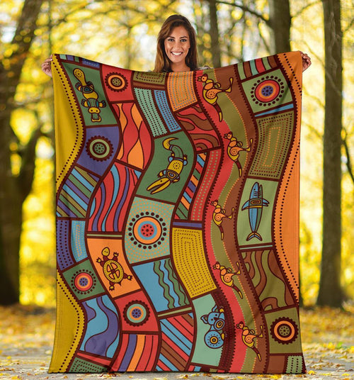 premium-blanket-aboriginal-art-with-animals