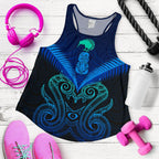 Maori Manaia New Zealand Women Racerback Tank Blue - Vibe Hoodie