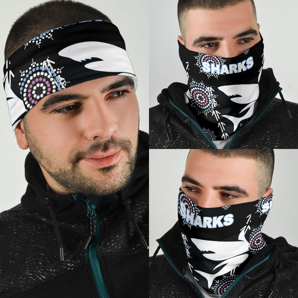 cronulla-bandana-3-pack-sharks-simple-indigenous-black