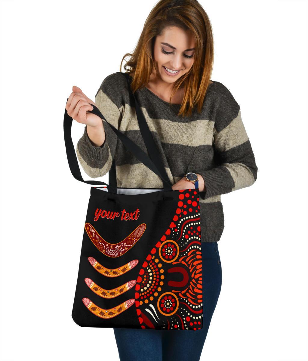 aboriginal-personalised-tote-bags-aboriginal-boomerangs-with-dot-painting-pattern