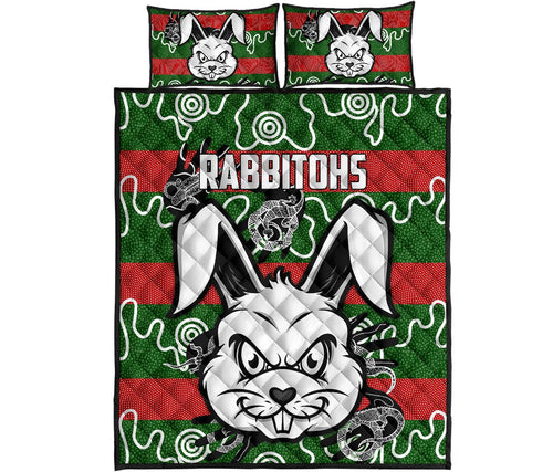 rabbitohs-indigenous-quilt-bed-set-rabbit-head