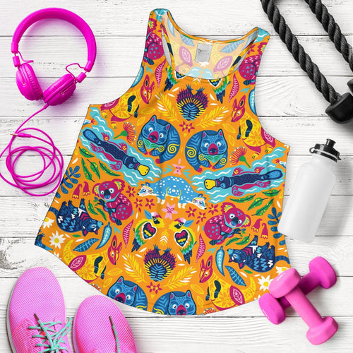 Racerback Tank - Australia Animal Top Tank Patterns Color Art - Women - Vibe Hoodie