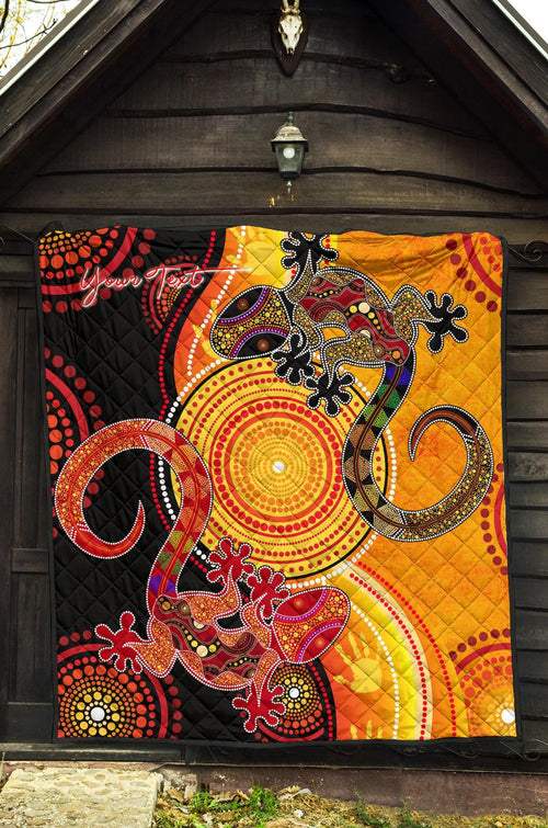 aboriginal-personalised-premium-quilt-couple-aboriginal-lizards