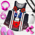 Racerback Tank- Anzac Day Tank Top - Poppy Flowerss Dot Painting - Women - Vibe Hoodie
