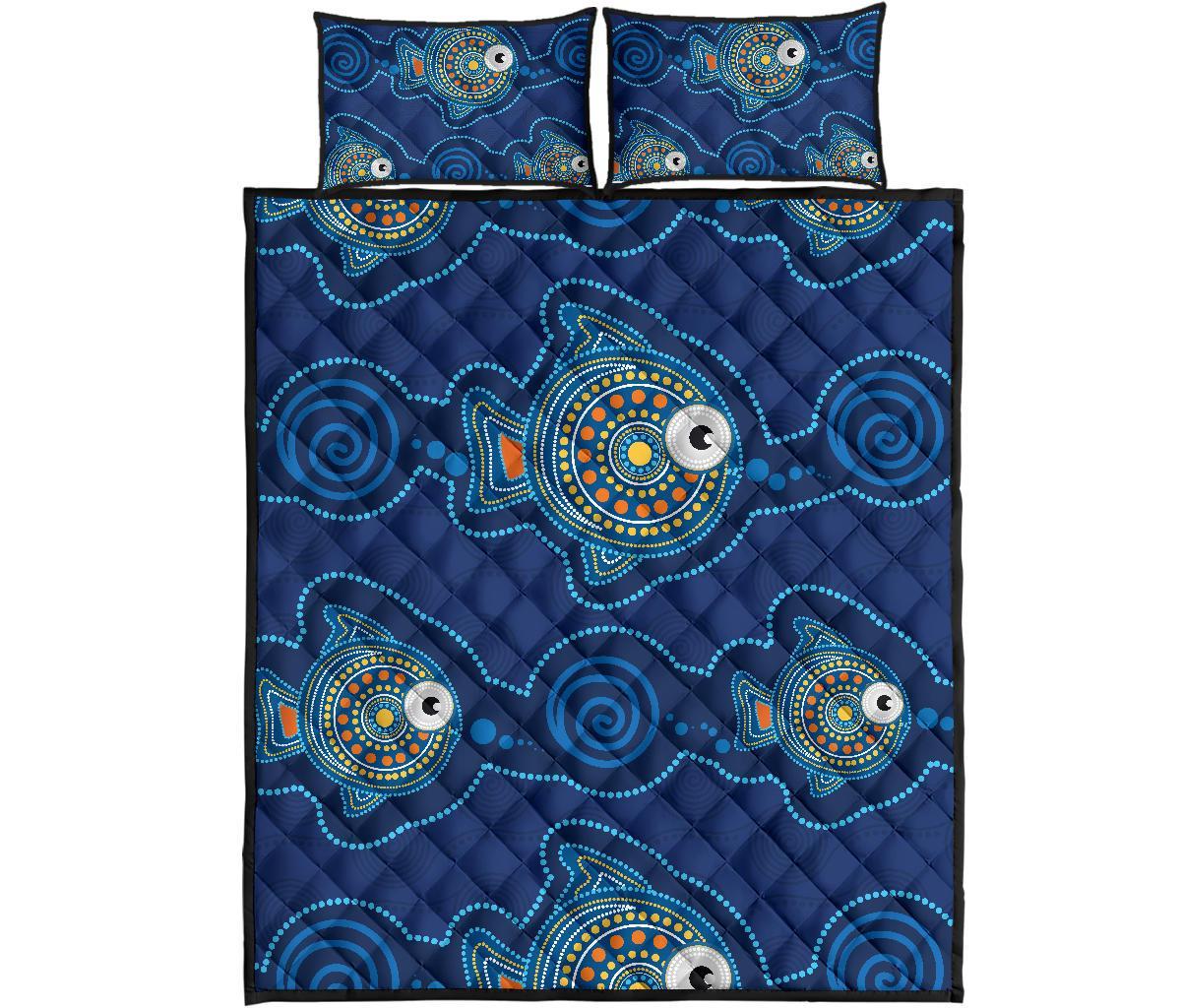 aboriginal-quilt-bed-set-indigenous-turtle-patterns