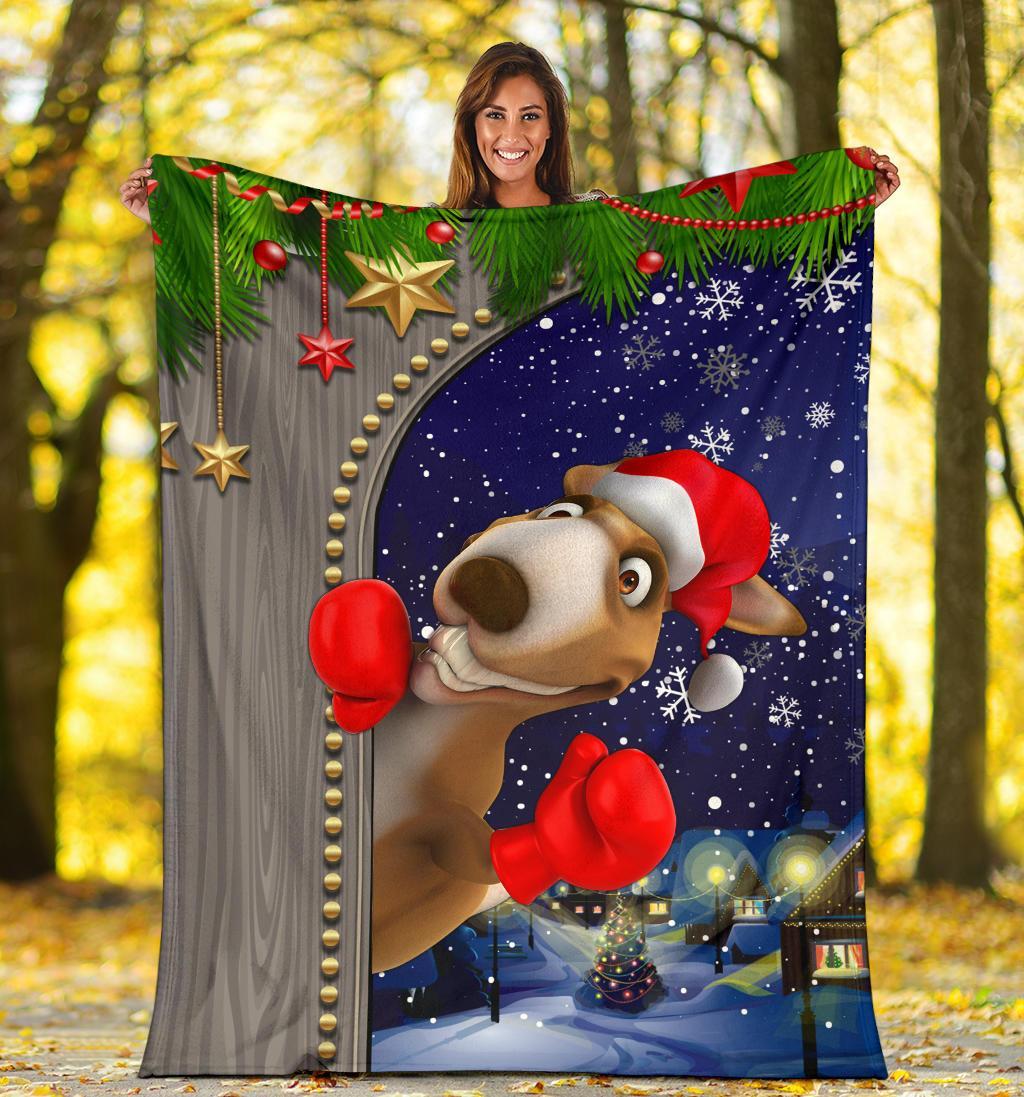 christmas-premium-blanket-funny-kangaroo-christmas