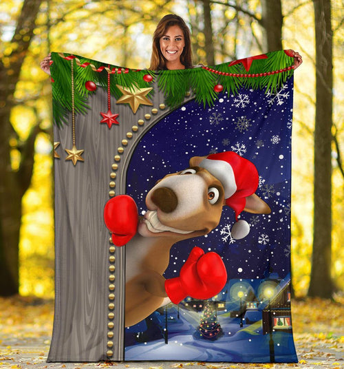 christmas-premium-blanket-funny-kangaroo-christmas