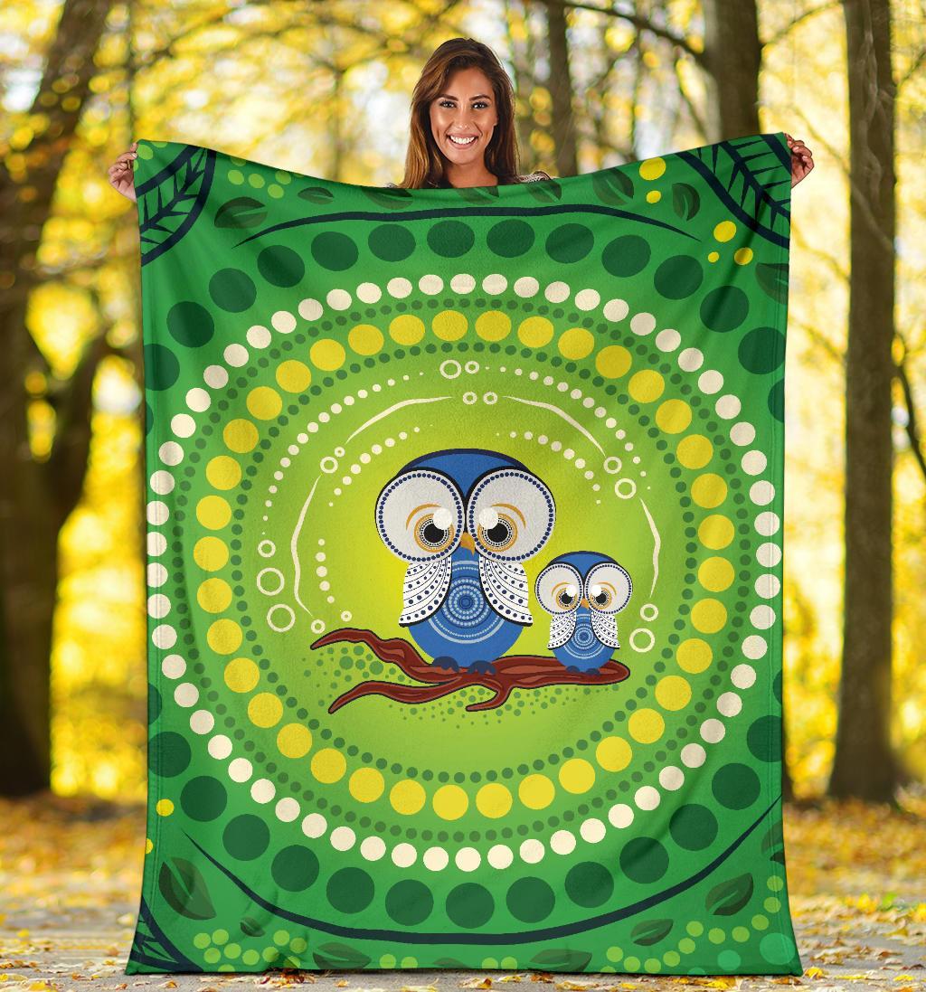 premium-blanket-indigenous-owl