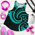 New Zealand Maori Mangopare Women Racerback Tank Polynesian - Turquoise - Vibe Hoodie