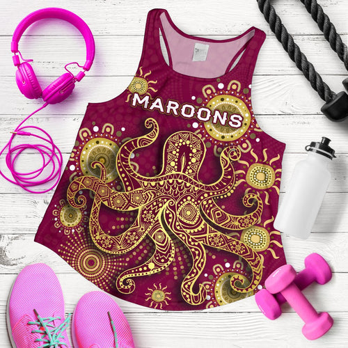 Queensland Women Racerback Tank Maroons Indigenous - Vibe Hoodie