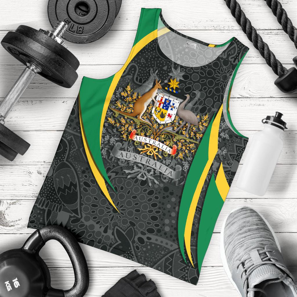 custom-text-mens-tank-top-australia-coat-of-arms-aussie-spirit-green