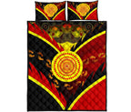 aboriginal-quilt-bed-set-indigenous-flag-with-footprint-hand-art