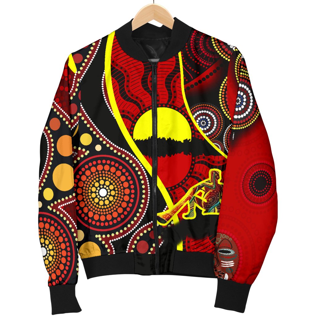 bomber-jacket-australia-aboriginal-dots-with-didgeridoo
