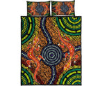 1st-australia-quilt-bed-set-aboriginal-two-lizards-dot-painting-circle