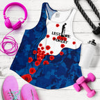 Anzac Lest We Forget Women's Racerback Tank - Australian Flag Blue - - Vibe Hoodie