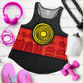 Aboriginal Women's Racerback Tank - Aussie Indigenous Flag - Vibe Hoodie