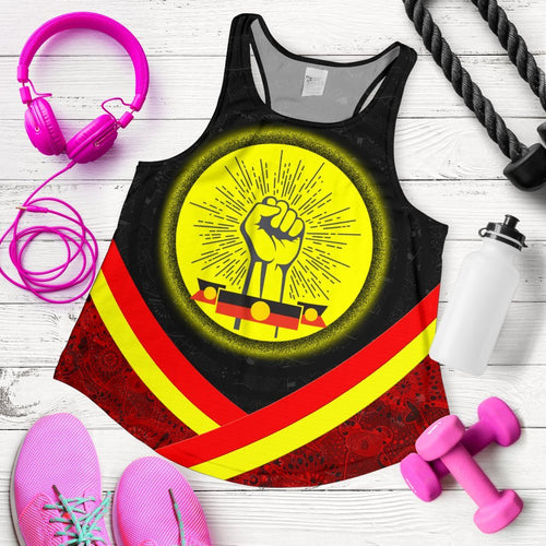 Racerback Tanks - Aboriginal Flag And Animals Pattern - Vibe Hoodie