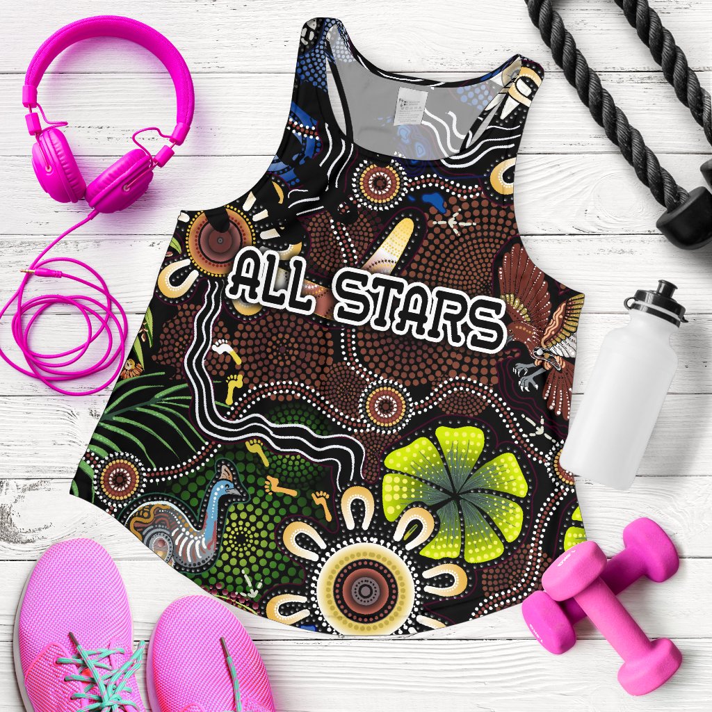 Indigenous Women Racerback Tank All Stars Ethnic Style - Vibe Hoodie