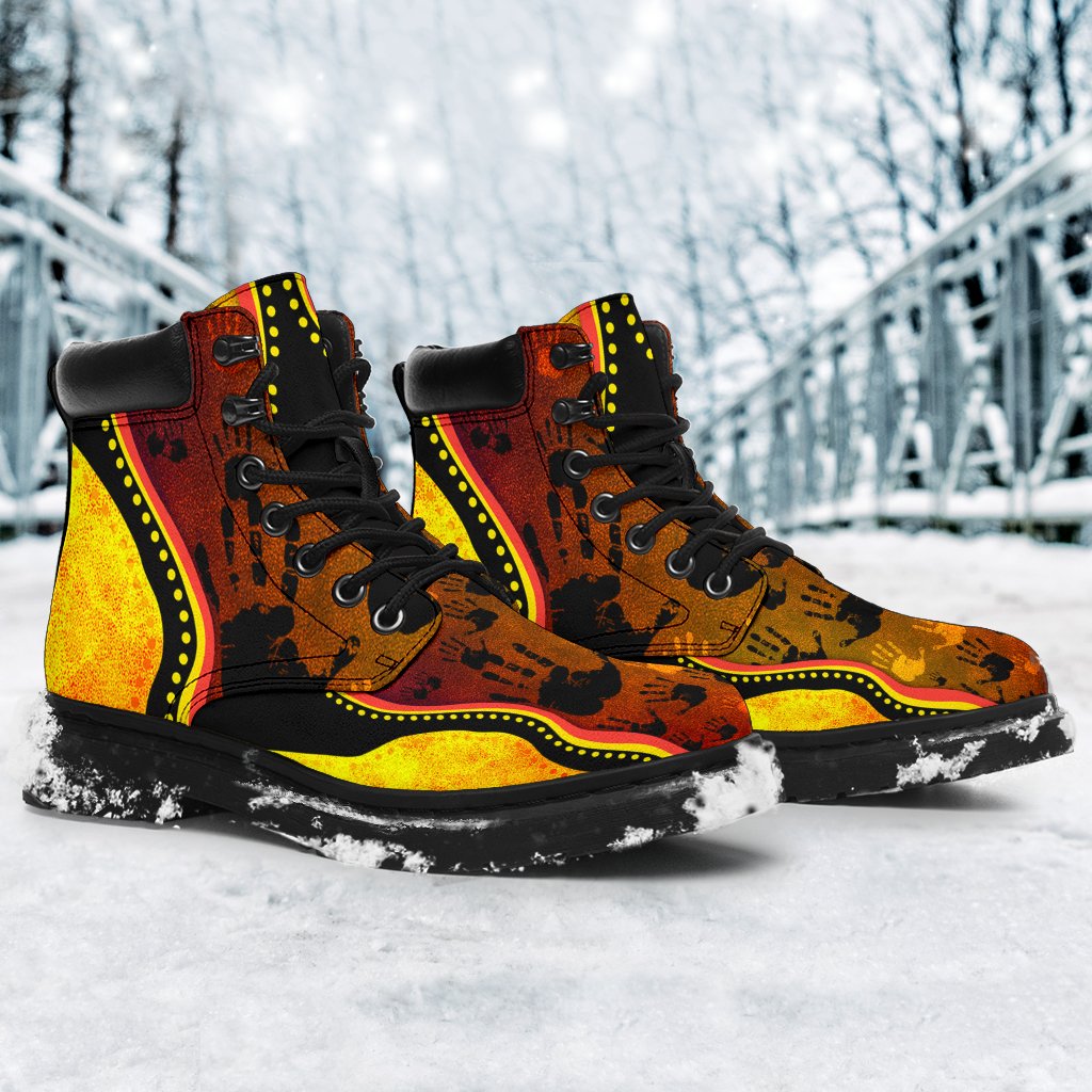 boots-aboriginal-rock-painting-hand-art-golden-style-all-season-02-bn15