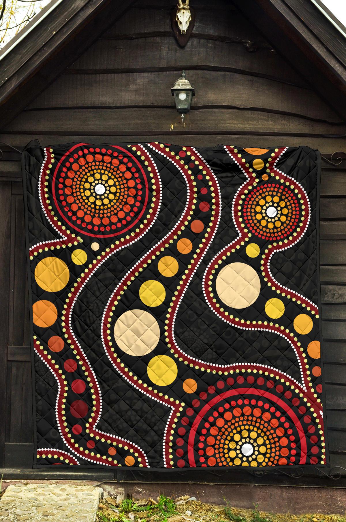 aboriginal-premium-quilt-australia-flower-aboriginal-art