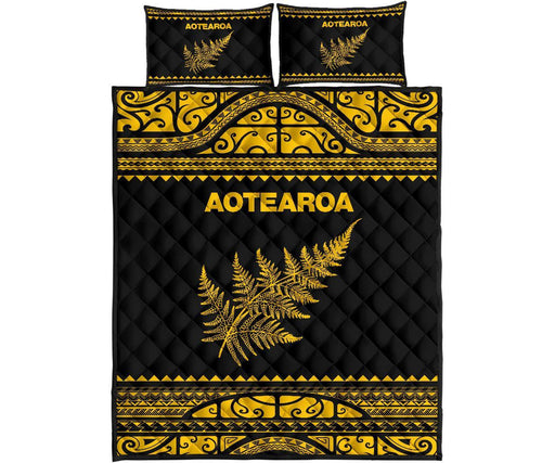aotearoa-new-zealand-maori-quilt-bed-set-silver-fern-yellow