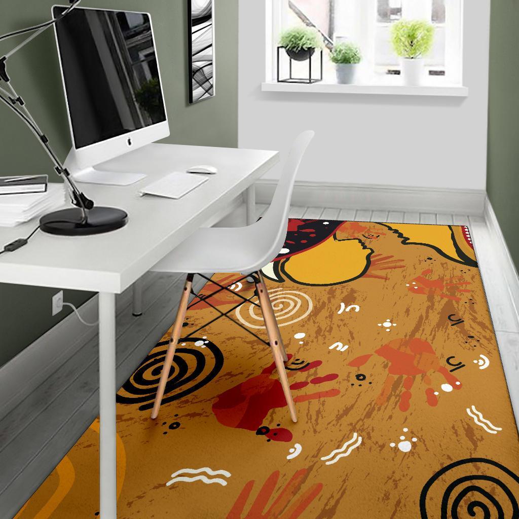 aboriginal-area-rug-mother-and-son-hand-art