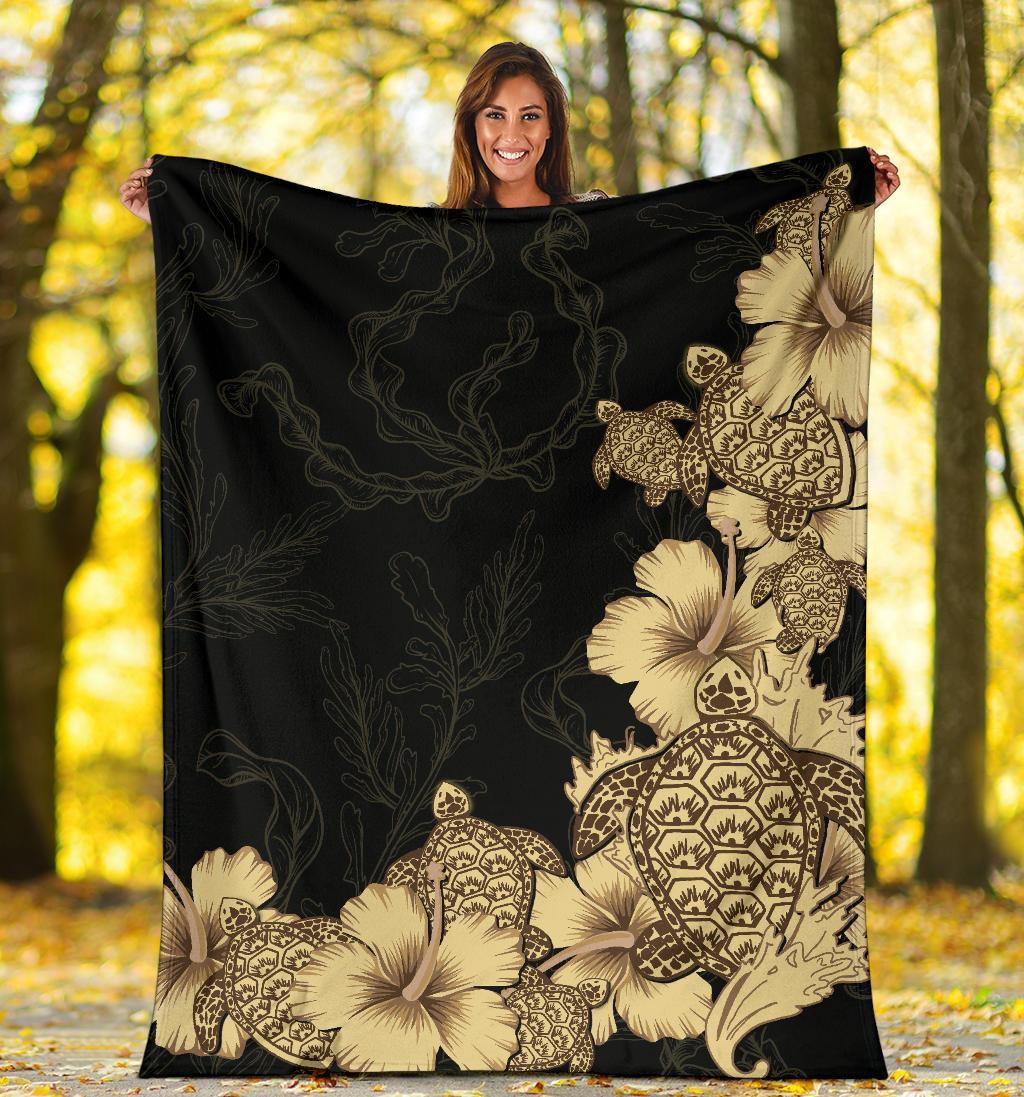 hibiscus-plumeria-golden-turtle-premium-blanket