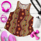 Racerback Tank - Aboriginal Dot Painting Top Tank - Women - Vibe Hoodie