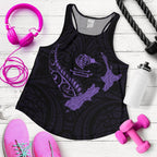 New Zealand Heart Women'S Racerback Tank - Map Kiwi Mix Silver Fern Pastel Purple - Vibe Hoodie