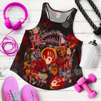 Aboriginal Women's Racerback Tank - Indigenous Fish Hand Art - Vibe Hoodie