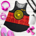 Personalised Aboriginal Women's Racerback Tank - Aussie Indigenous Flag - Vibe Hoodie