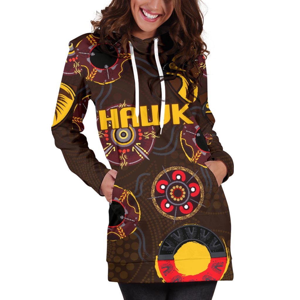 hawthorn-womens-hoodie-dress-hawks-indigenous-brown