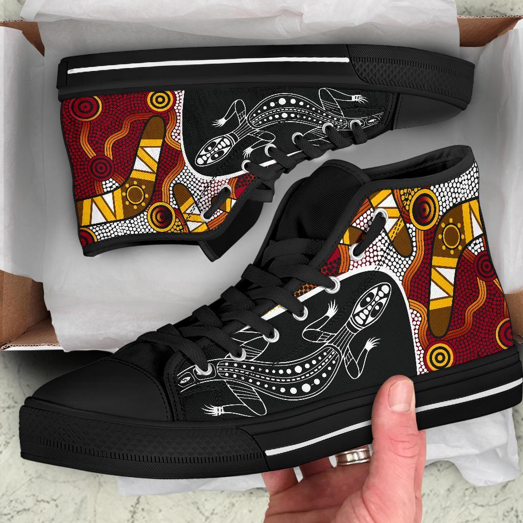 high-top-shoes-aboriginal-dot-painting-lizard-shoes
