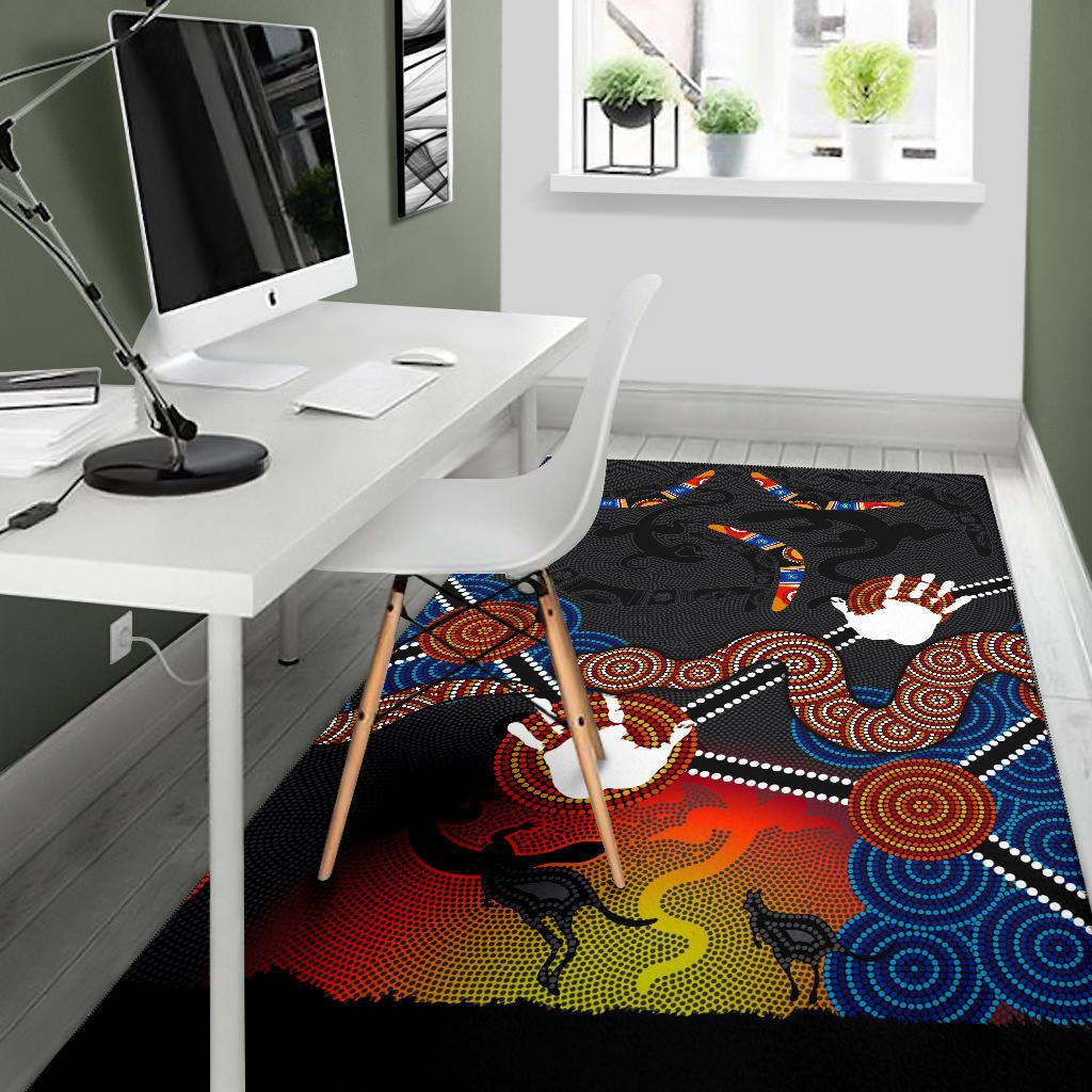 aboriginal-area-rug-australian-boomerang-and-snake-indigenous-art