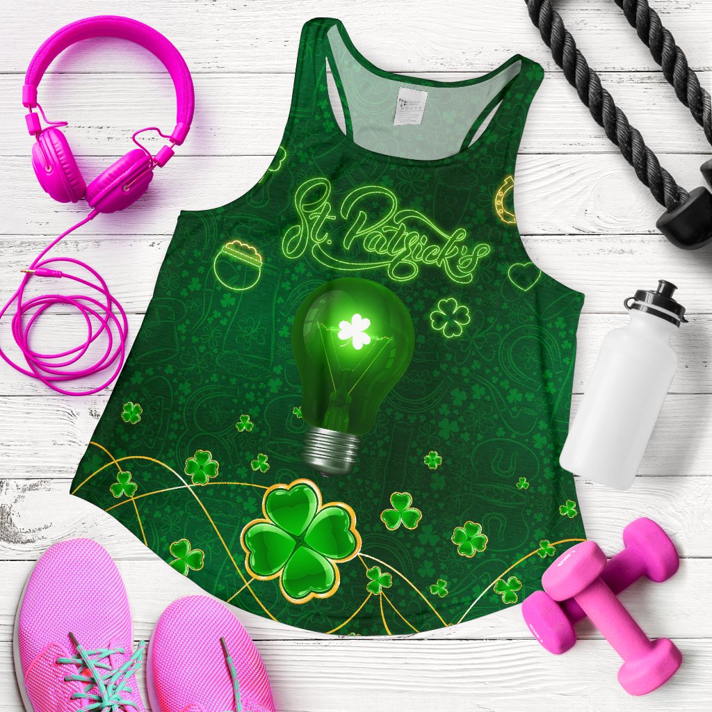 Patrick's Day Women Racerback Tank Shamrock Vibes - Vibe Hoodie