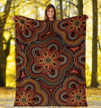 aboriginal-premium-blanket-aboriginal-dot-painting-flowers-style-ver02