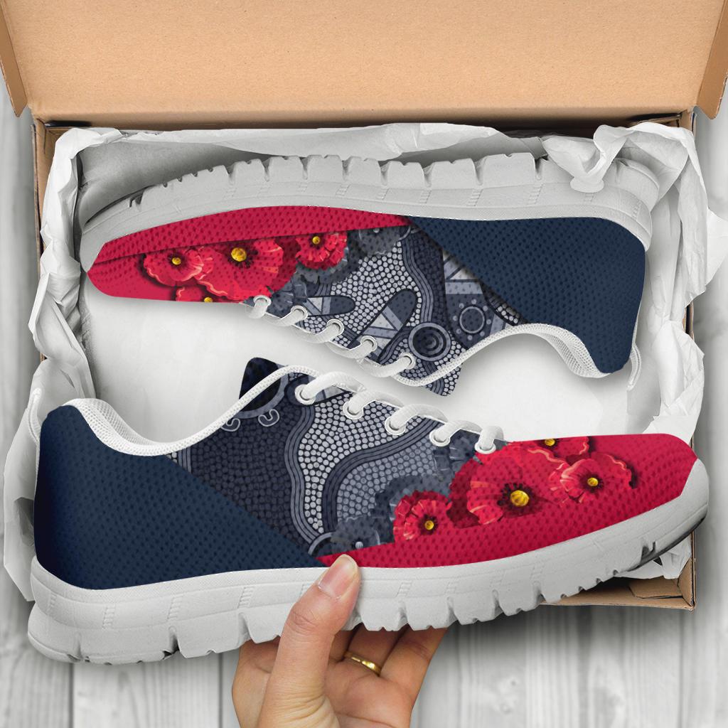 aboriginal-sneakers-anzac-day-poppy-flower-dot-painting