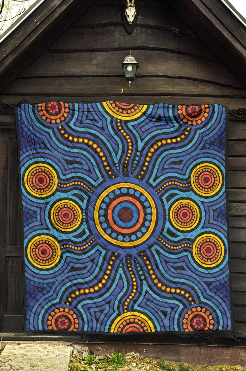 aboriginal-premium-quilt-aboriginal-flower-blue-dot-painting-art