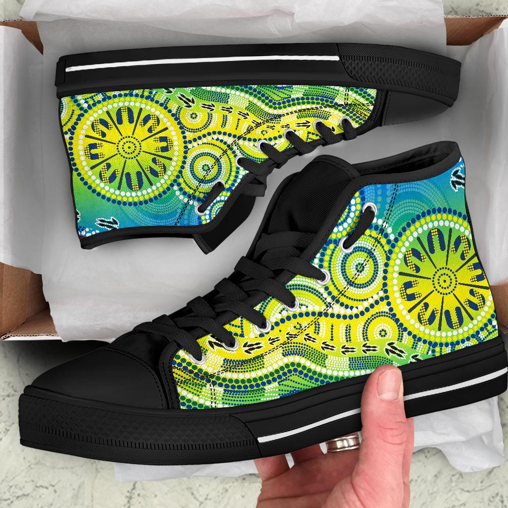 aboriginal-high-top-shoes-dot-painting-indigenous-circle-patterns