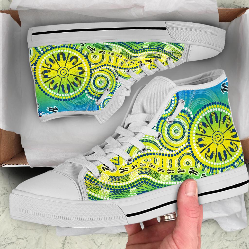 aboriginal-high-top-shoes-dot-painting-indigenous-circle-patterns