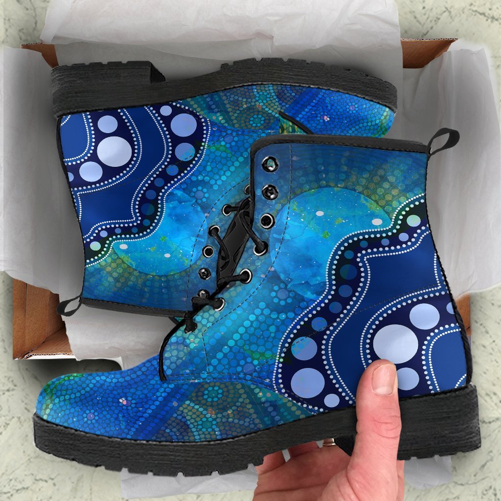 aboriginal-leather-boots-australia-indigenous-flag-circle-dot-painting-art-blue