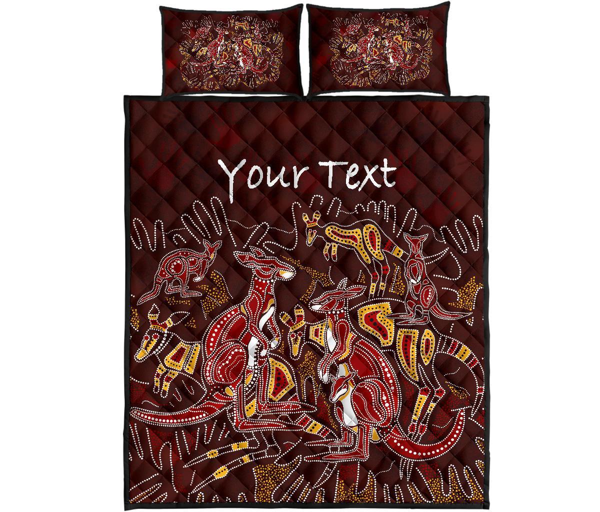 custom-aboriginal-quilt-bed-set-kangaroo-family-with-hand-art