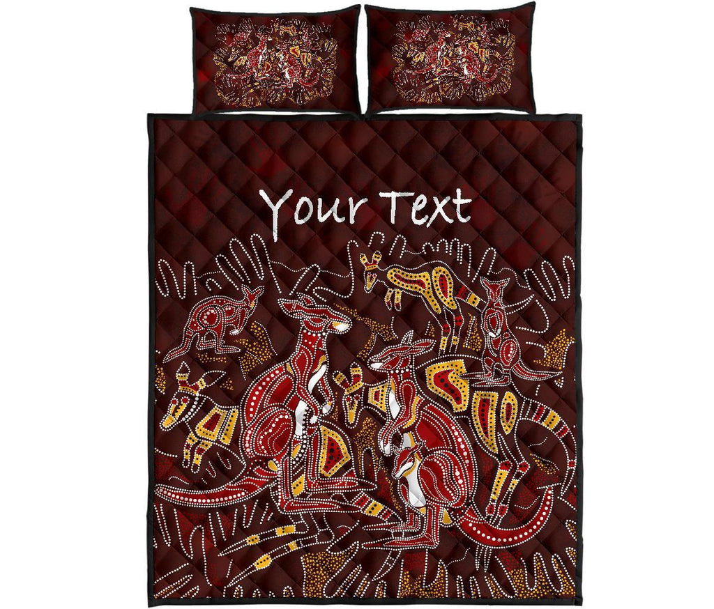 custom-aboriginal-quilt-bed-set-kangaroo-family-with-hand-art