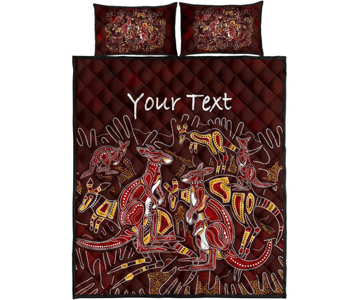 custom-aboriginal-quilt-bed-set-kangaroo-family-with-hand-art