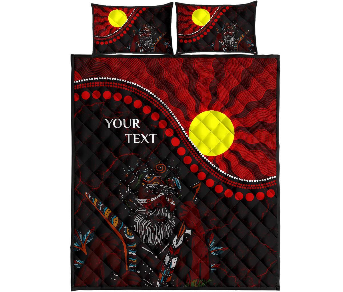 custom-aboriginal-quilt-bed-set-indigenous-people-and-sun