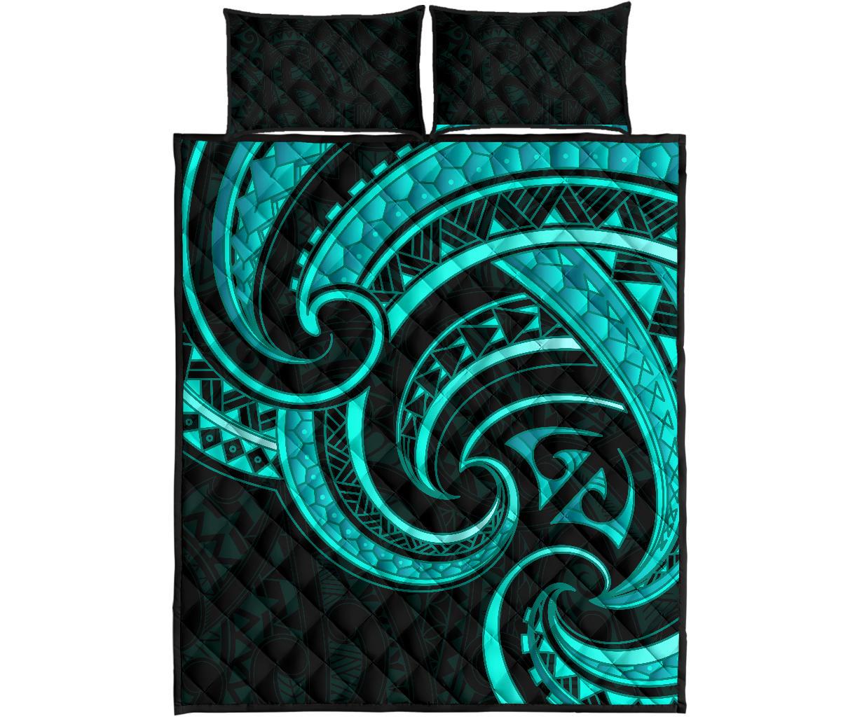 new-zealand-maori-mangopare-quilt-bed-set-polynesian-turquoise