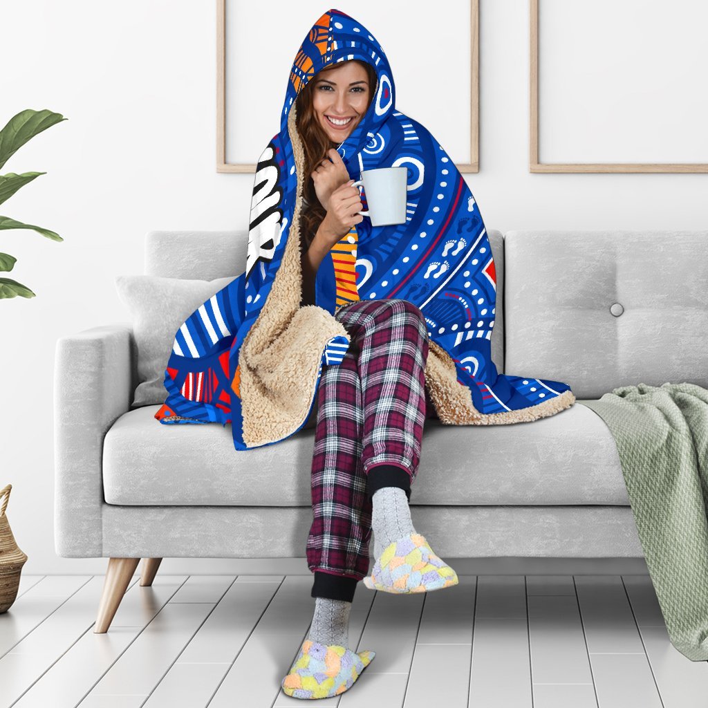custom-text-aboriginal-hooded-blanket-indigenous-footprint-patterns-blue-color