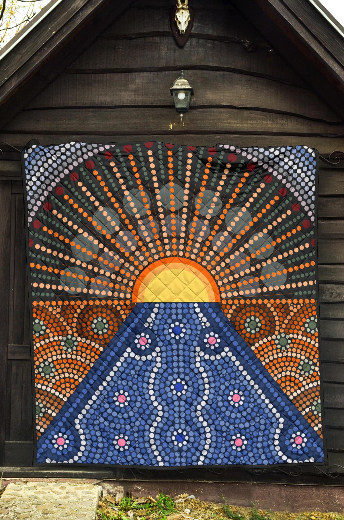 aboriginal-premium-quilt-australia-sunrise-dot-painting-art