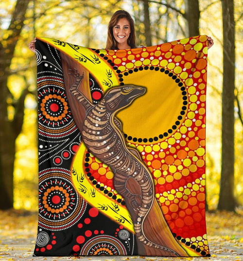 premium-blanket-australian-aboriginal-dot-painting-sun-and-lizard