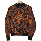 aboriginal-womens-bomber-jacket-aboriginal-dot-painting-flowers-style-ver02